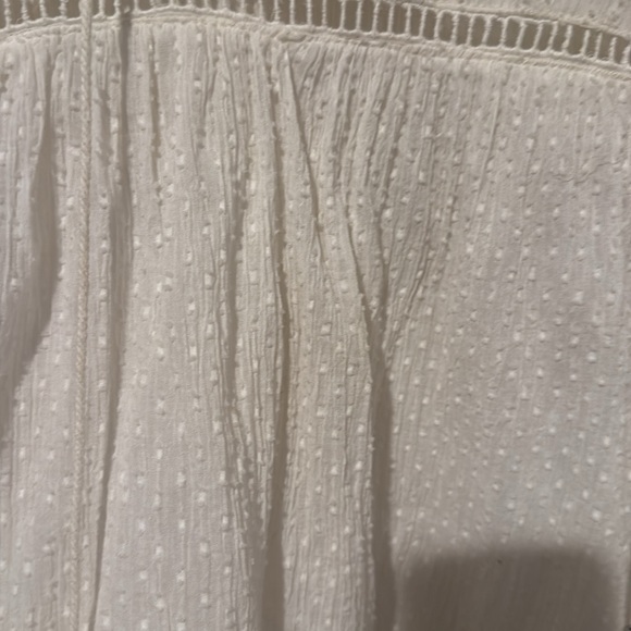 Nostalgia Embroidered Boho Floral Peasant Blouse Tunic Top Cream Shirt Sz Large - Picture 7 of 9